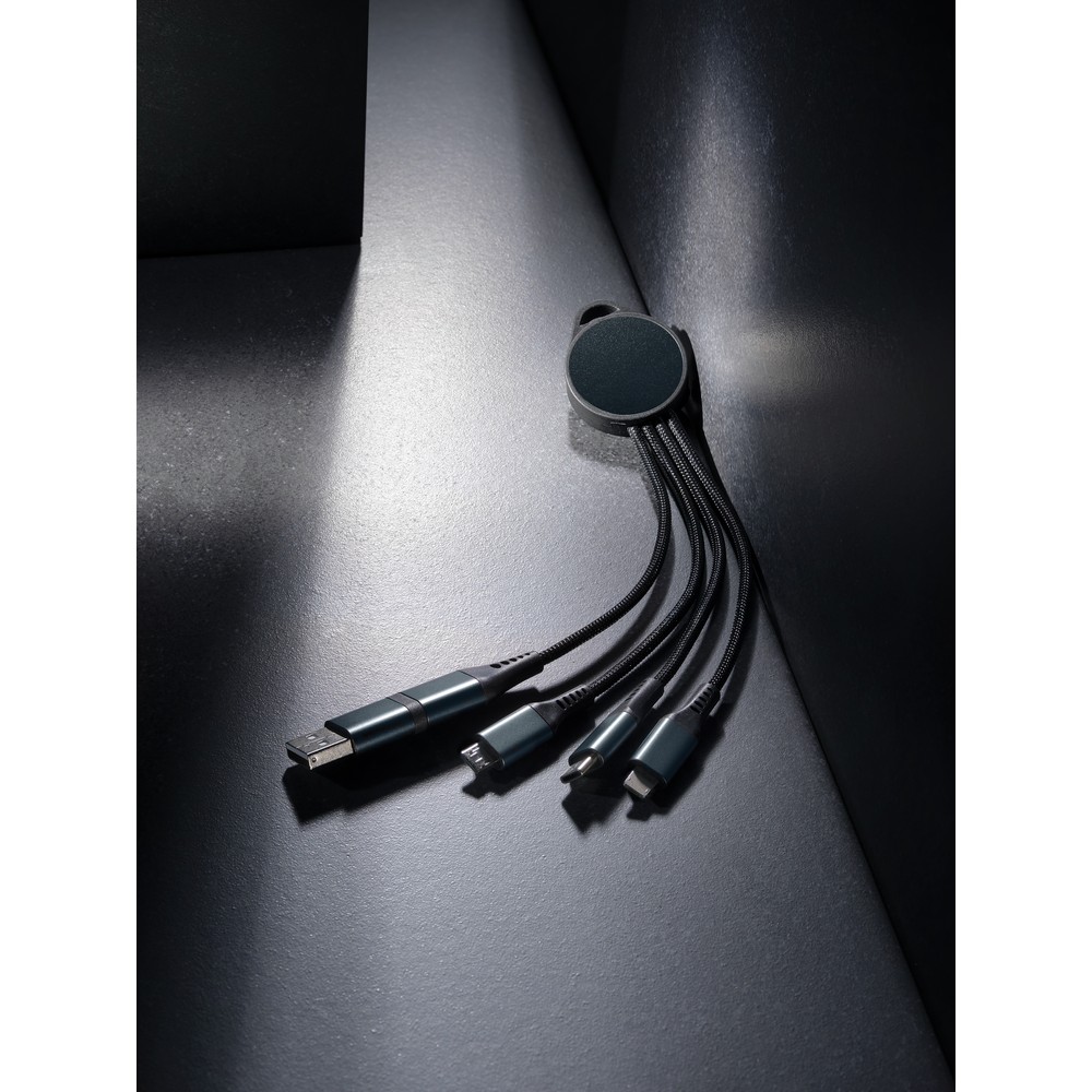 Ekologiczny kabel ładujący 6w1 Terra z szybkim ładowaniem - Kable z nadrukiem logo | VEBI - zdjęcie 6