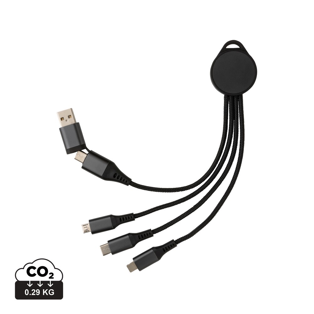 Ekologiczny kabel ładujący 6w1 Terra z szybkim ładowaniem - Kable z nadrukiem logo | VEBI - zdjęcie 10