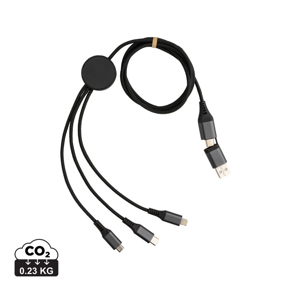 Ekologiczny kabel ładujący 6w1 Terra z szybkim ładowaniem - Kable z nadrukiem logo | VEBI - zdjęcie 11