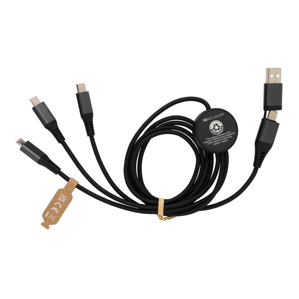 Ekologiczny kabel ładujący 6w1 Terra z szybkim ładowaniem - Kable z nadrukiem logo | VEBI - zdjęcie 12