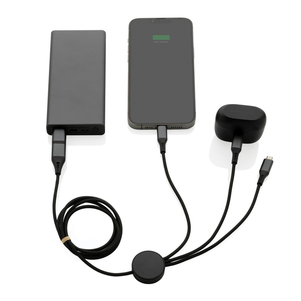 Ekologiczny kabel ładujący 6w1 Terra z szybkim ładowaniem - Kable z nadrukiem logo | VEBI - zdjęcie 13
