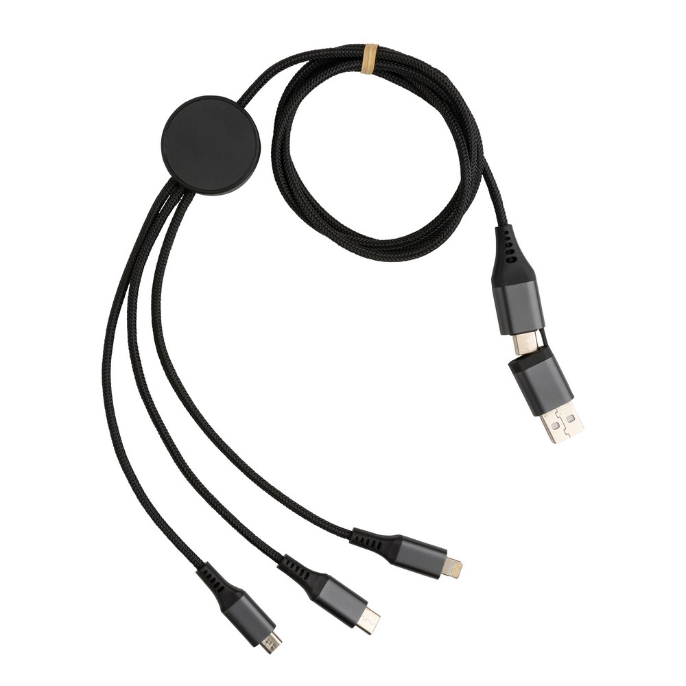 Ekologiczny kabel ładujący 6w1 Terra z szybkim ładowaniem - Kable z nadrukiem logo | VEBI - zdjęcie 14