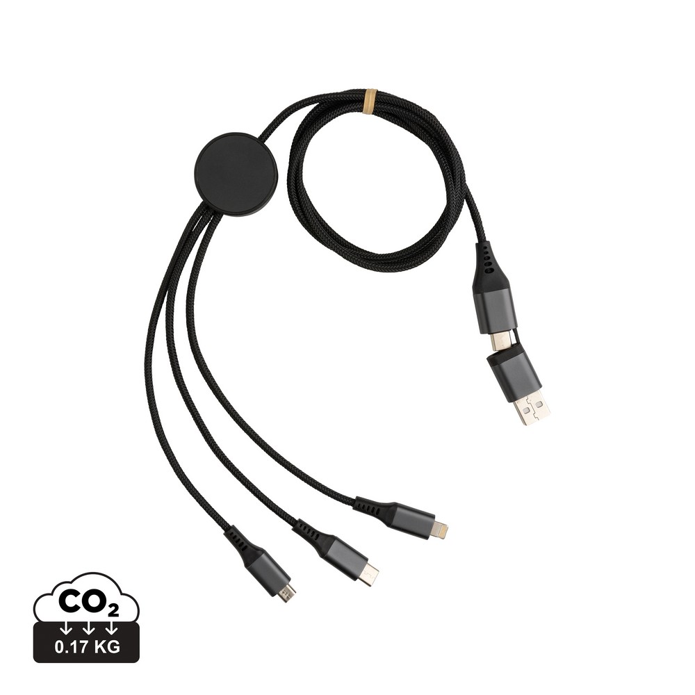 Ekologiczny kabel ładujący 6w1 Terra z szybkim ładowaniem - Kable z nadrukiem logo | VEBI - zdjęcie 20