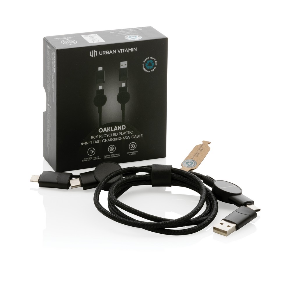 Kabel do ładowania 6 w 1 45W Urban Vitamin Oakland - Kable z nadrukiem logo | VEBI - zdjęcie 21