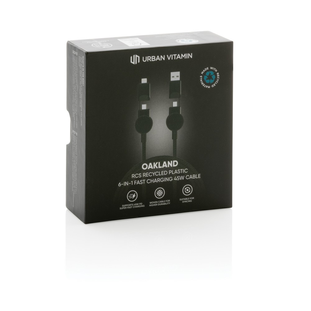 Kabel do ładowania 6 w 1 45W Urban Vitamin Oakland - Kable z nadrukiem logo | VEBI - zdjęcie 22
