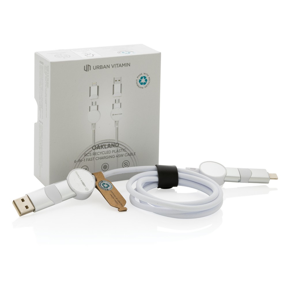 Kabel do ładowania 6 w 1 45W Urban Vitamin Oakland - Kable z nadrukiem logo | VEBI - zdjęcie 8