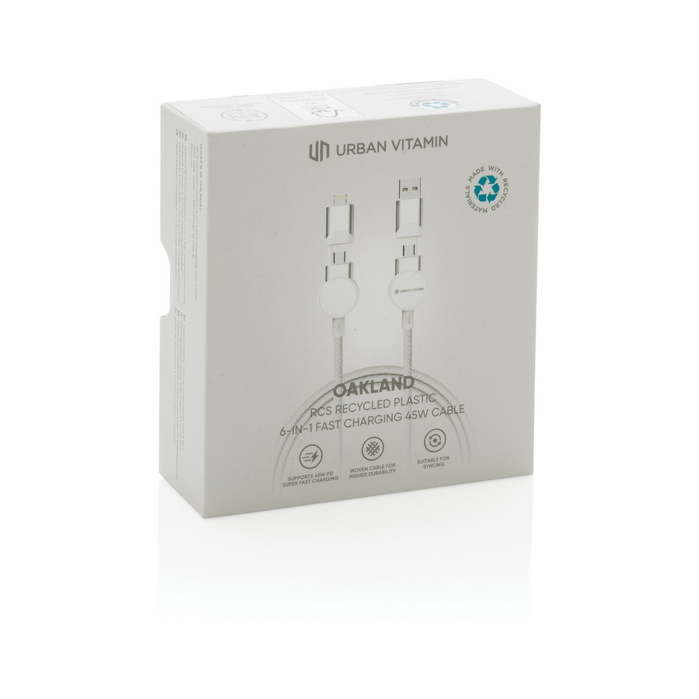 Kabel do ładowania 6 w 1 45W Urban Vitamin Oakland - Kable z nadrukiem logo | VEBI - zdjęcie 9