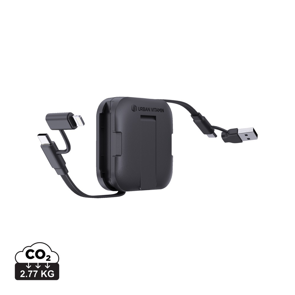 Zwijany kabel ładujący ze stojakiem na telefon San Jose - Ładowarki z nadrukiem logo | VEBI - zdjęcie 12