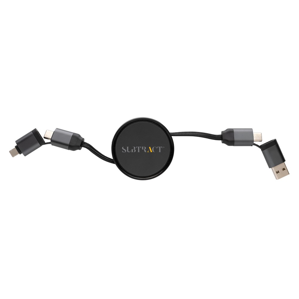 Ekologiczny kabel ładujący 6w1 Terra - zwijany, 45W - Kable z nadrukiem logo | VEBI - zdjęcie 7