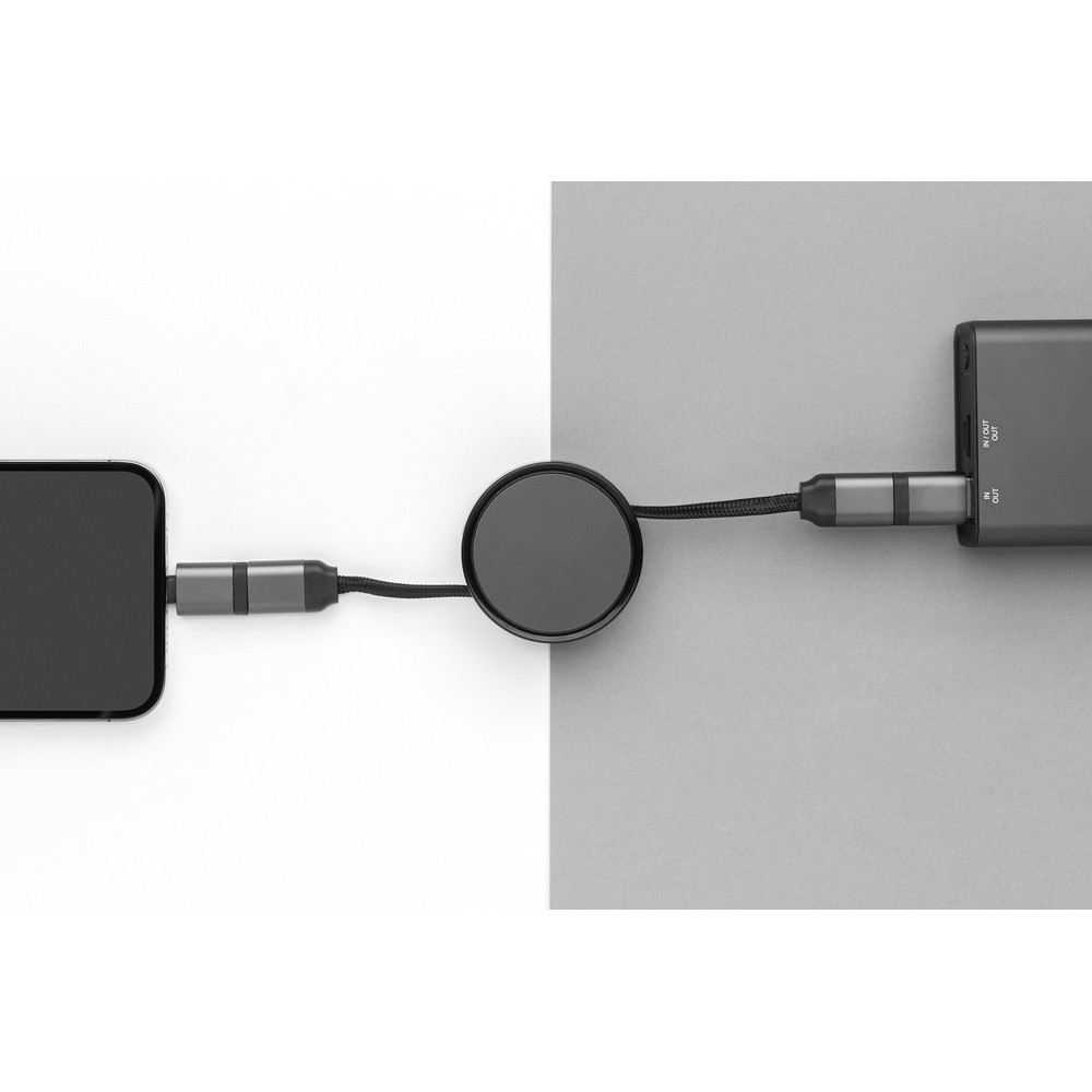Ekologiczny kabel ładujący 6w1 Terra - zwijany, 45W - Kable z nadrukiem logo | VEBI - zdjęcie 8