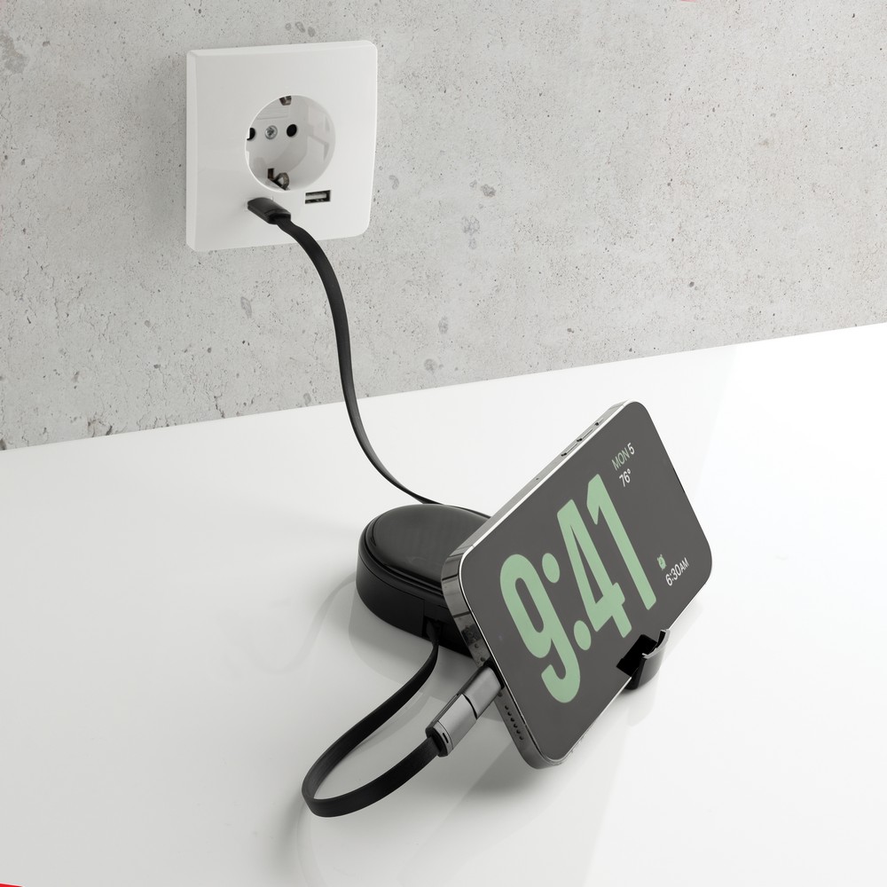 Ekologiczny zestaw ładowarek 60W z kablem i stacją wireless - Kable z nadrukiem logo | VEBI - zdjęcie 2