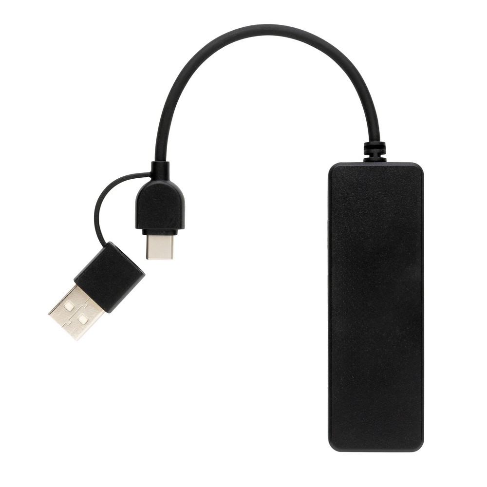 Hub USB 2.0 z USB-C z materiałów z recyklingu - Akcesoria do komputerów z nadrukiem logo | VEBI - zdjęcie 8