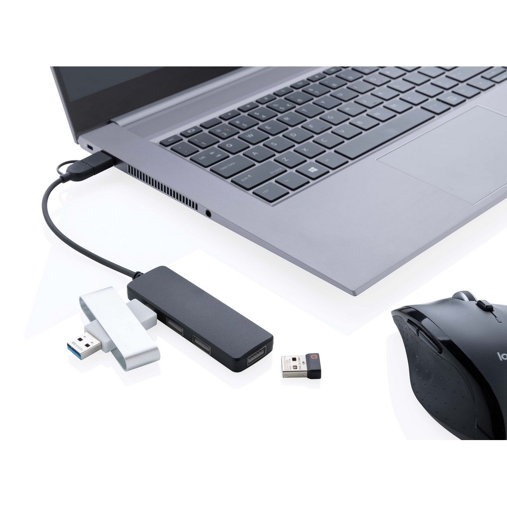 Hub USB 2.0 z USB-C z materiałów z recyklingu - zdjęcie 2