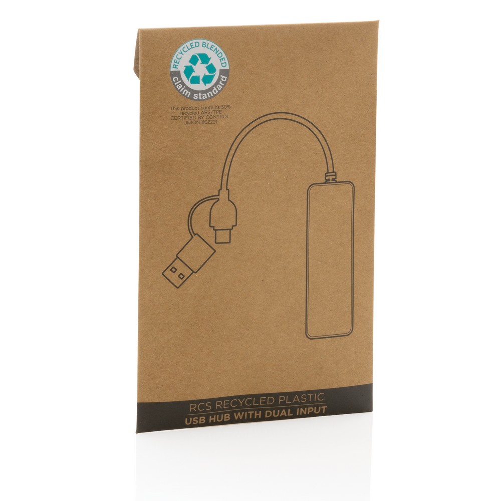 Hub USB 2.0 z USB-C z materiałów z recyklingu - zdjęcie 5