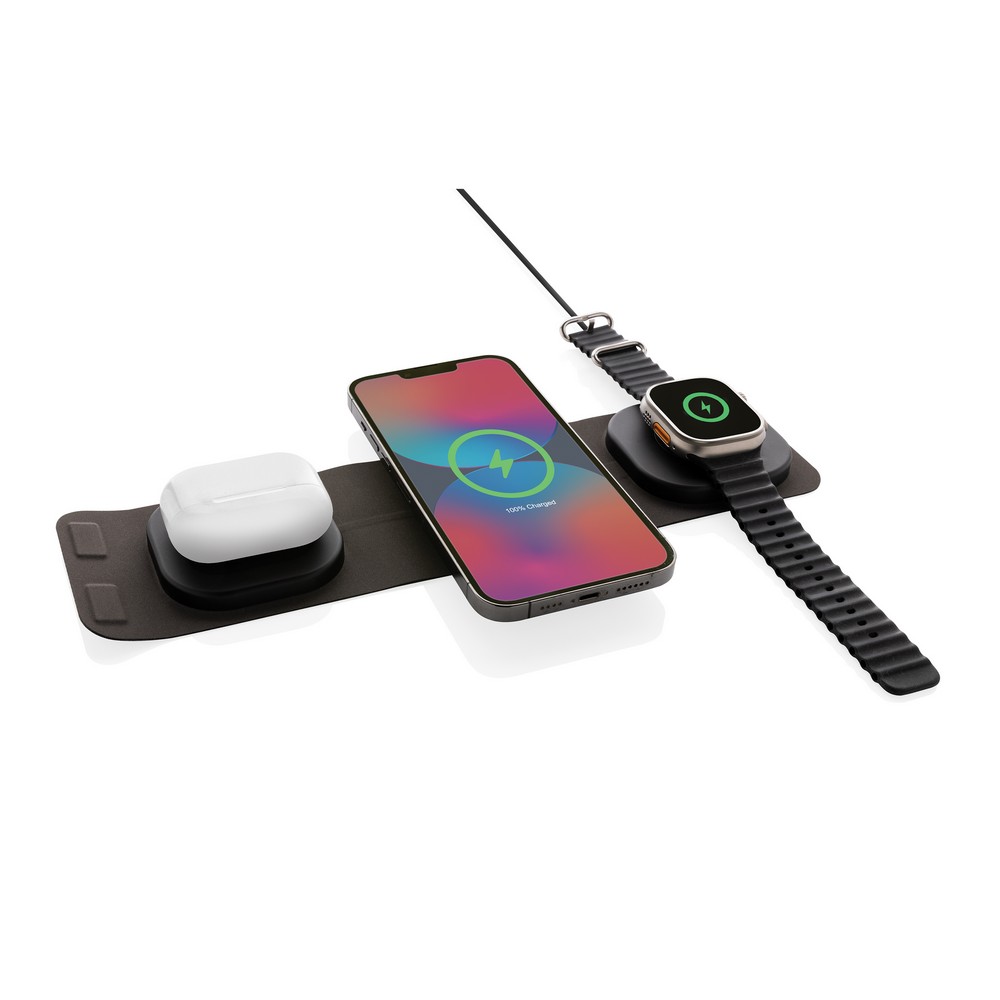 Ładowarka bezprzewodowa 3w1 Swiss Peak - telefon, słuchawki, smartwatch - Ładowarki z nadrukiem logo | VEBI - zdjęcie 4