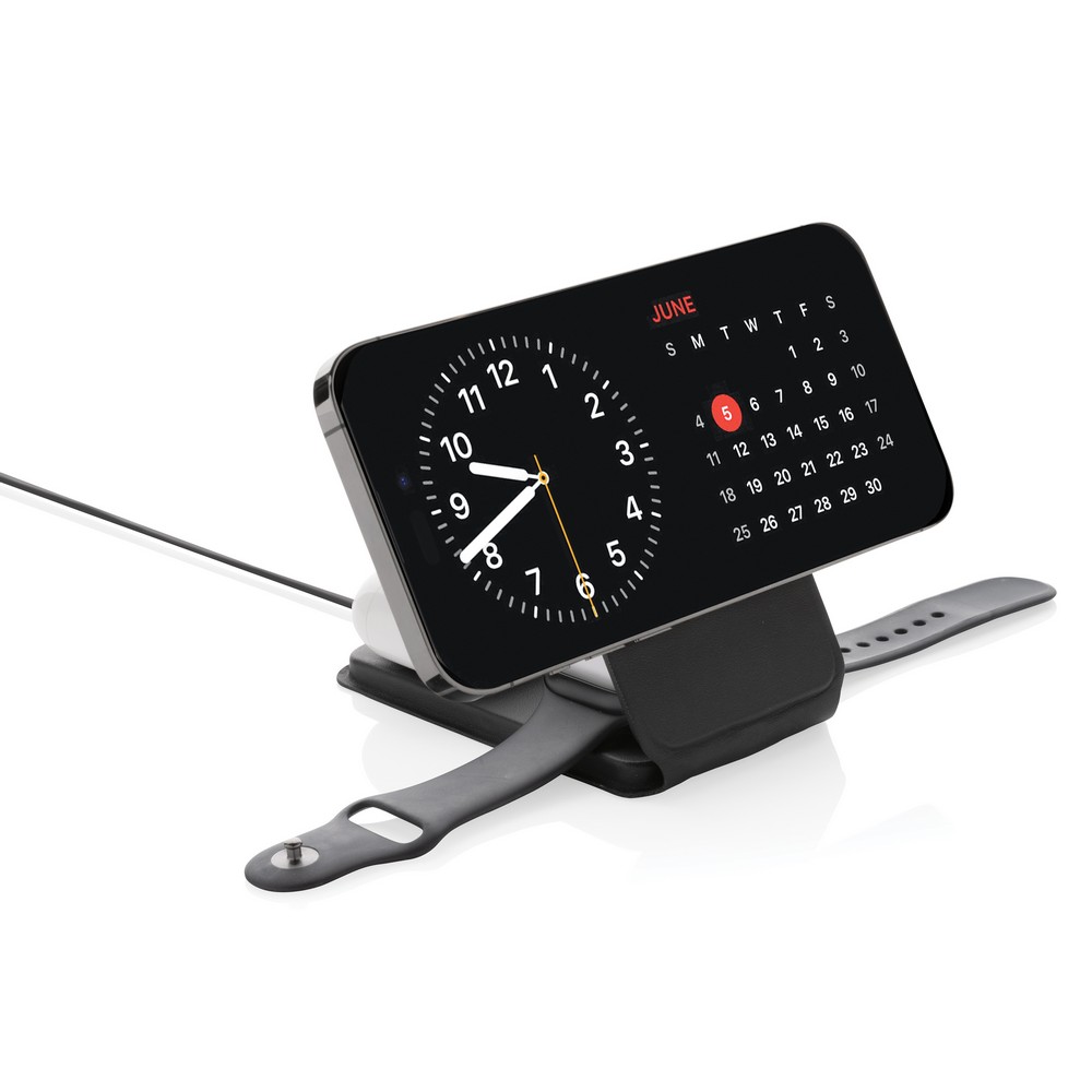 Stacja ładująca 3w1 Swiss Peak 15W z logo firmy - Ładowarki z nadrukiem logo | VEBI - zdjęcie 5
