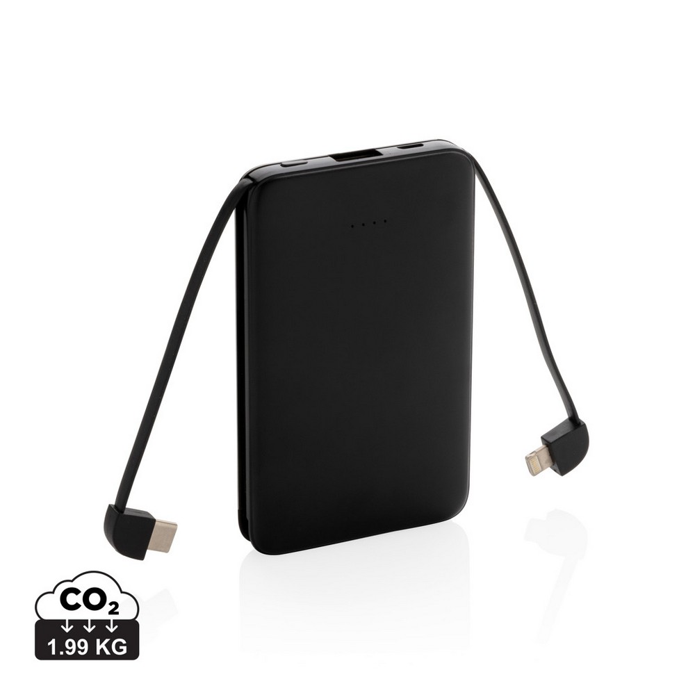 Power bank 5000 mAh z wbudowanym kablem 3w1 - Power banki z nadrukiem logo | VEBI - zdjęcie 26