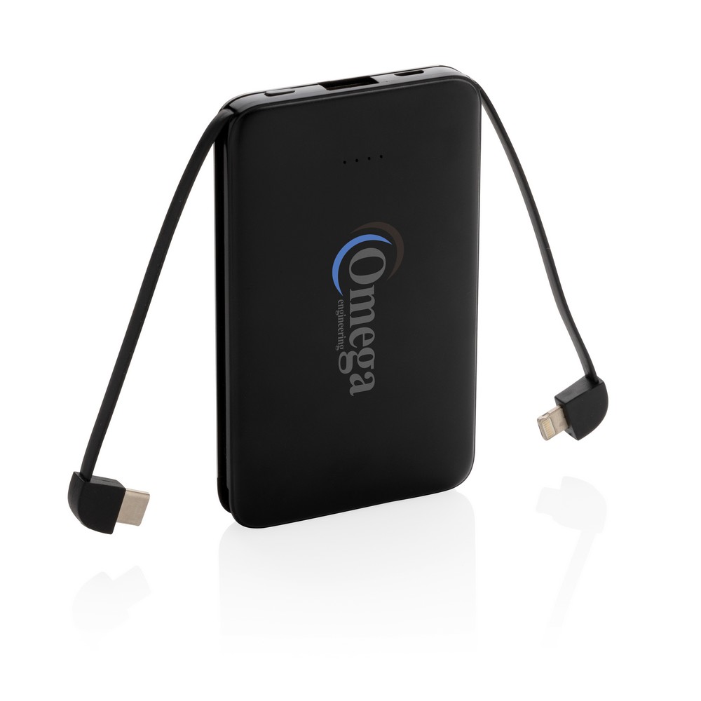 Power bank 5000 mAh z wbudowanym kablem 3w1 - Power banki z nadrukiem logo | VEBI - zdjęcie 20