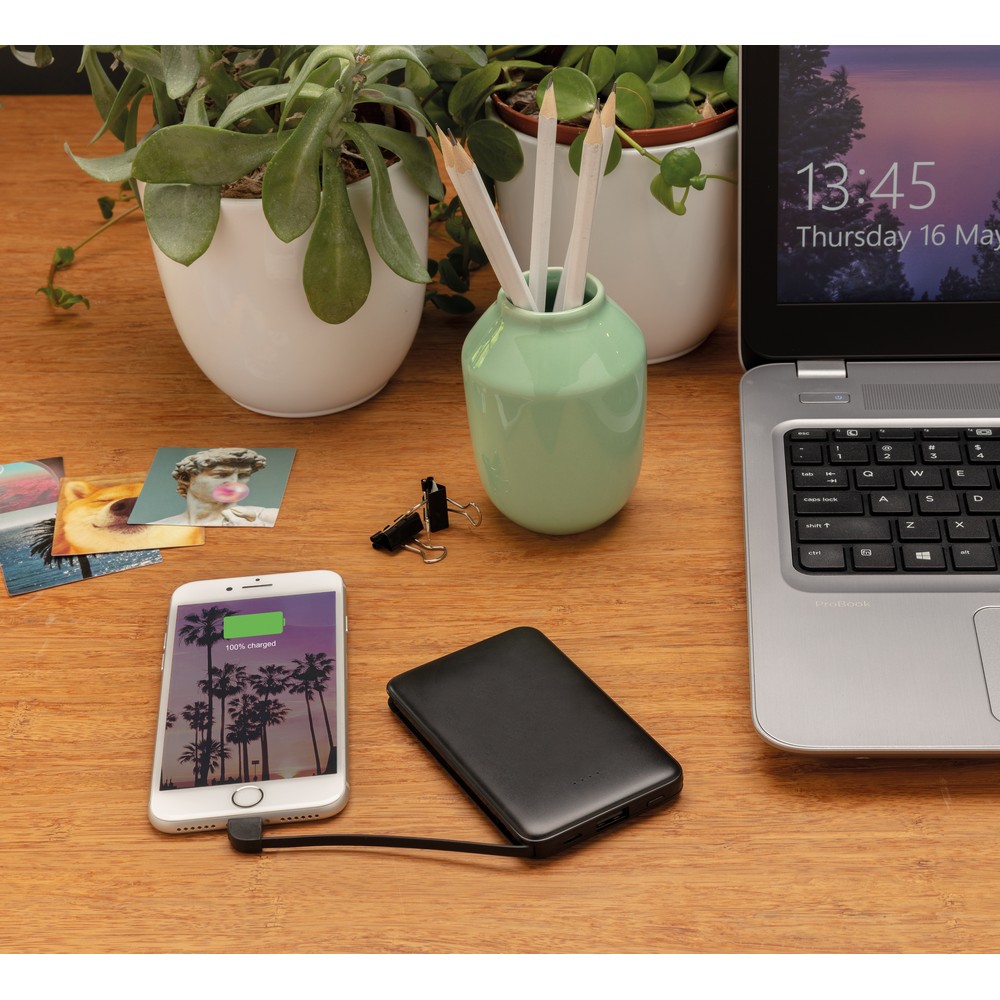 Power bank 5000 mAh z wbudowanym kablem 3w1 - Power banki z nadrukiem logo | VEBI - zdjęcie 23