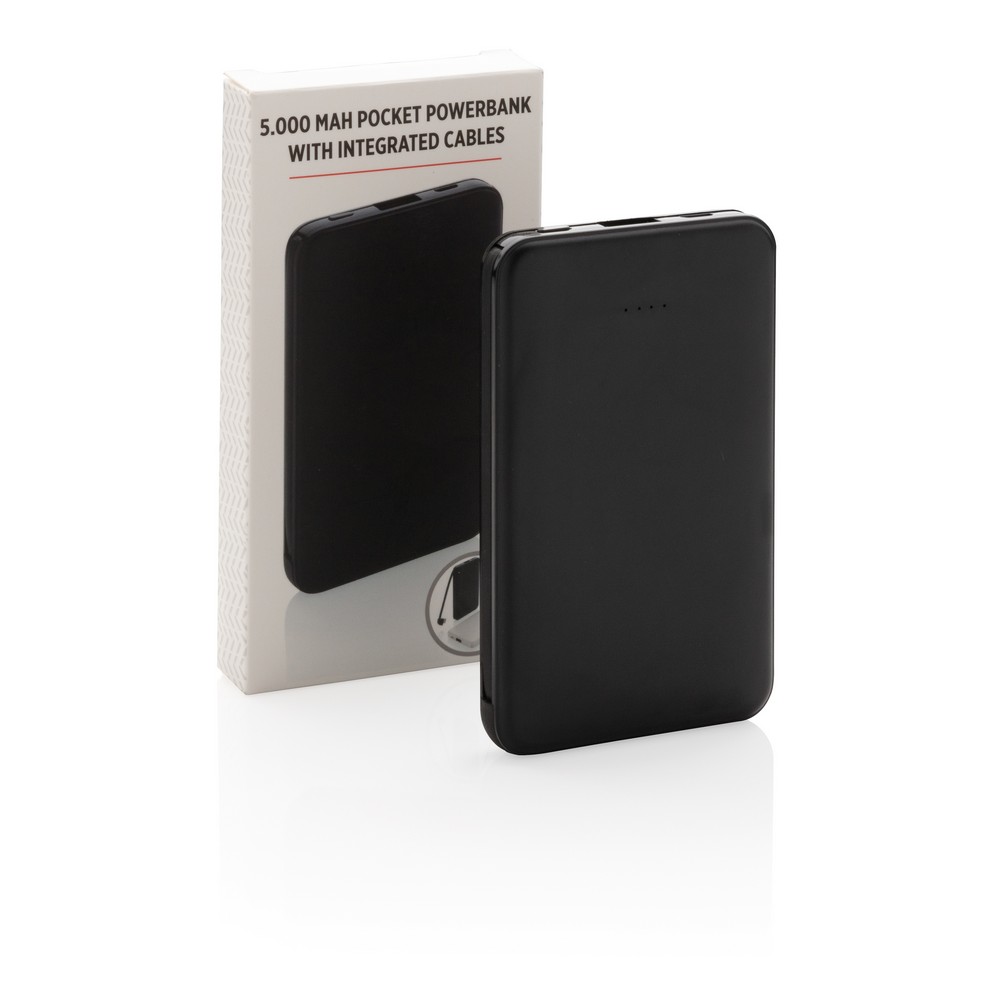 Power bank 5000 mAh z wbudowanym kablem 3w1 - Power banki z nadrukiem logo | VEBI - zdjęcie 24