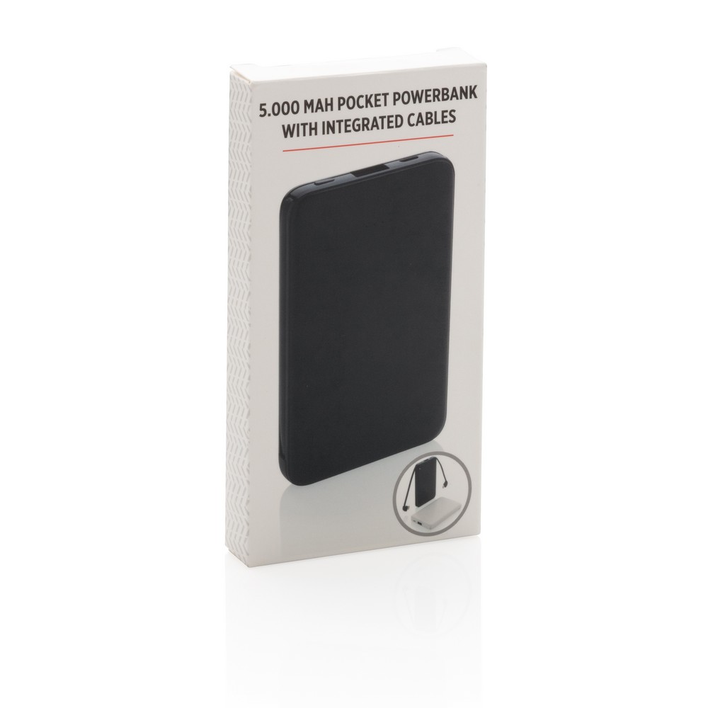 Power bank 5000 mAh z wbudowanym kablem 3w1 - Power banki z nadrukiem logo | VEBI - zdjęcie 25