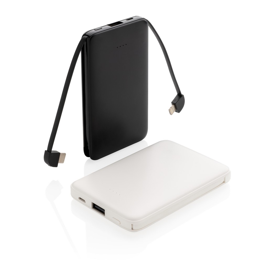 Power bank 5000 mAh z wbudowanym kablem 3w1 - Power banki z nadrukiem logo | VEBI - zdjęcie 9