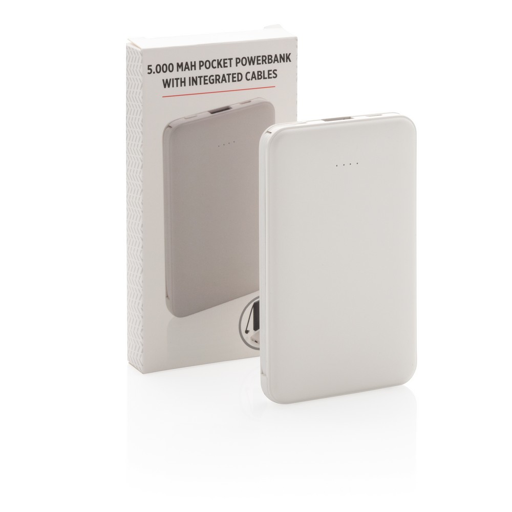 Power bank 5000 mAh z wbudowanym kablem 3w1 - Power banki z nadrukiem logo | VEBI - zdjęcie 11