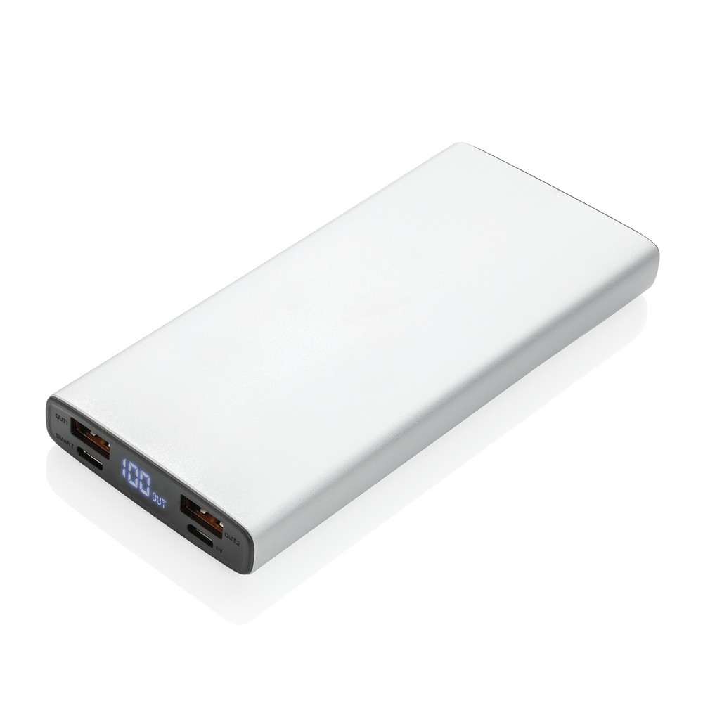 Aluminiowy power bank 10000 mAh z szybkim ładowaniem PD 18W - Power banki z nadrukiem logo | VEBI - zdjęcie 10