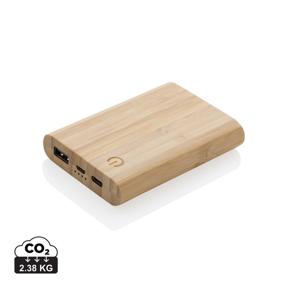 Bambusowy Power Bank 5000 mAh z logo firmy - Power banki z nadrukiem logo | VEBI - zdjęcie 12