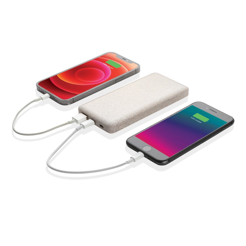 Ekologiczny Power Bank 10000 mAh z pszennej słomy - zdjęcie 3