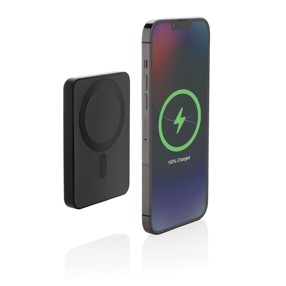 Power bank magnetyczny Magnetix 5000 mAh - bezprzewodowy - Power banki z nadrukiem logo | VEBI - zdjęcie 12