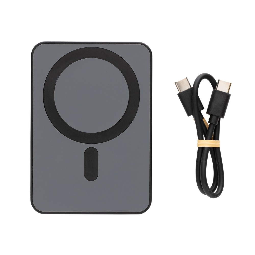 Power bank magnetyczny Magnetix 5000 mAh - bezprzewodowy - Power banki z nadrukiem logo | VEBI - zdjęcie 13