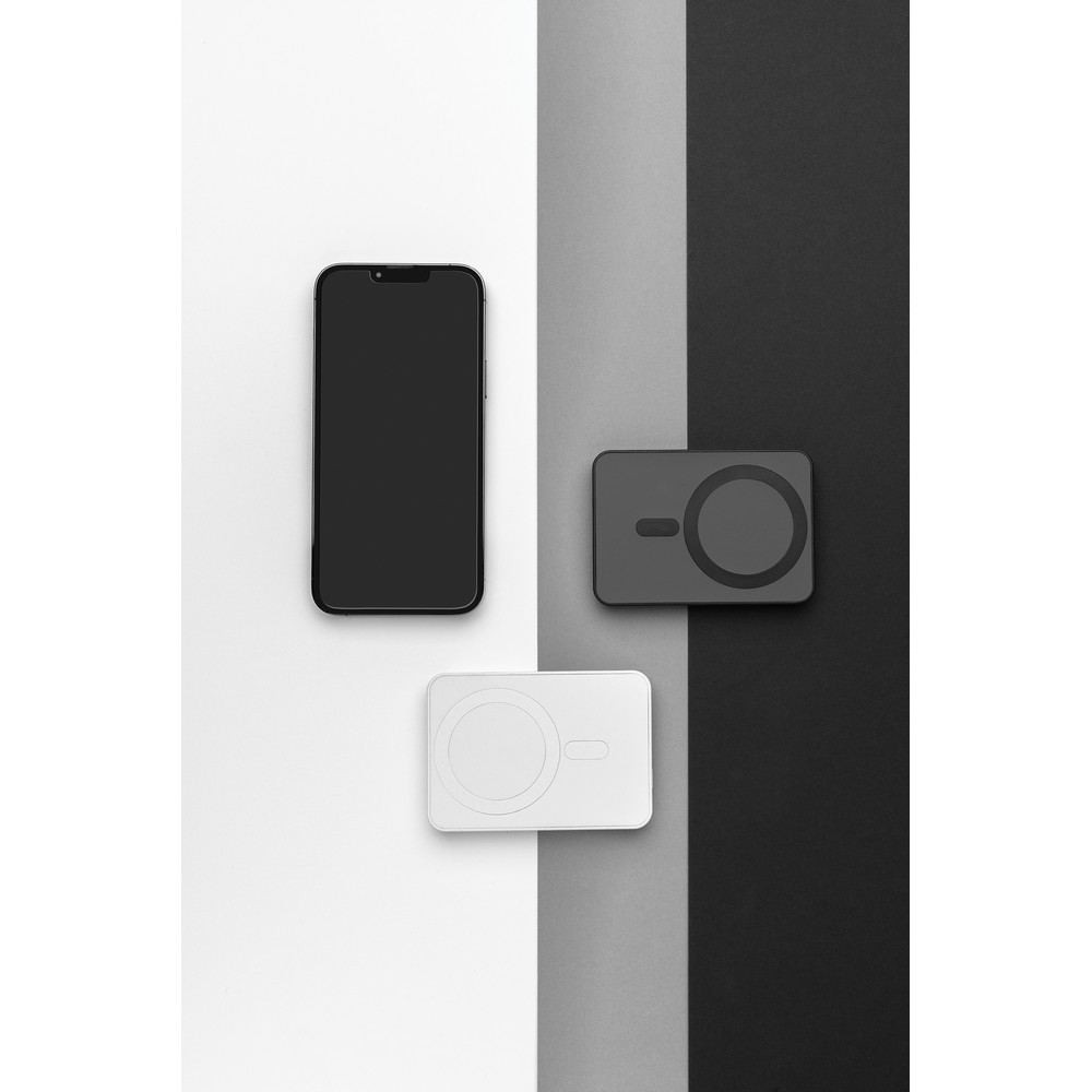 Power bank magnetyczny Magnetix 5000 mAh - bezprzewodowy - Power banki z nadrukiem logo | VEBI - zdjęcie 7
