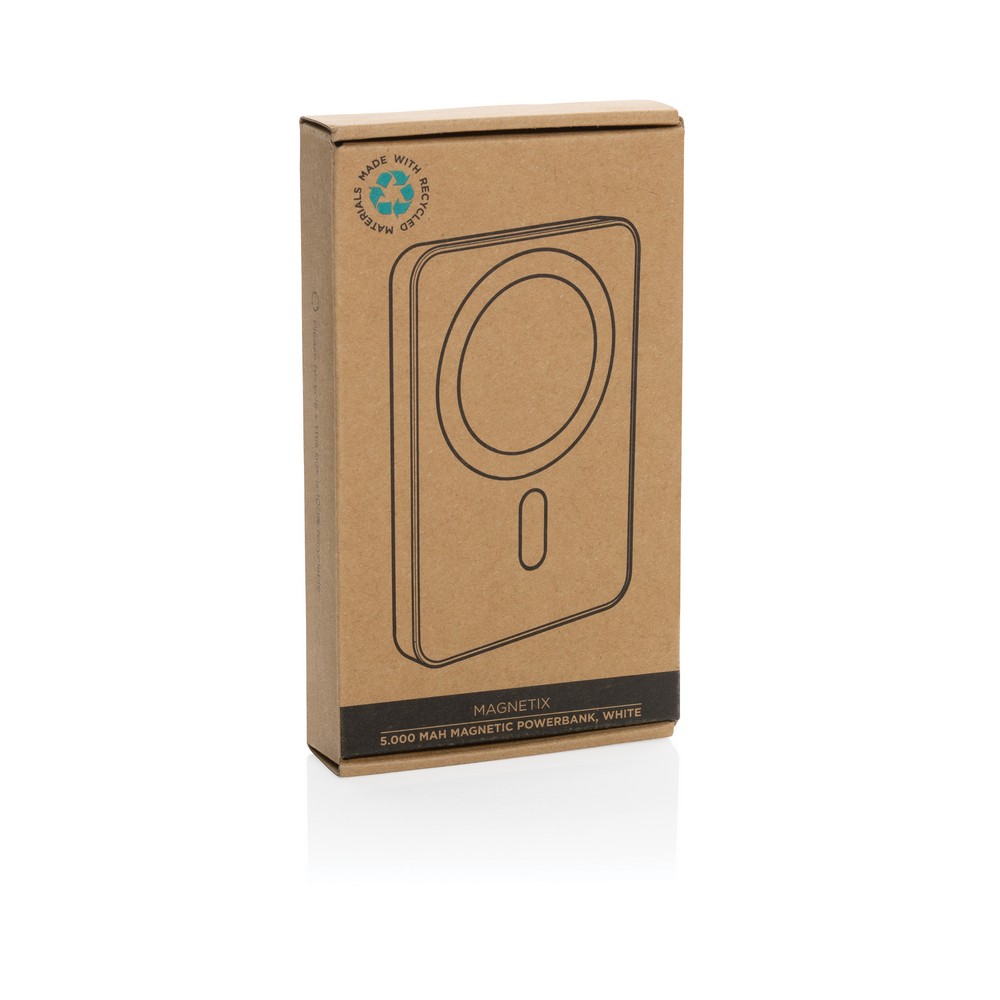 Power bank magnetyczny Magnetix 5000 mAh - bezprzewodowy - Power banki z nadrukiem logo | VEBI - zdjęcie 9