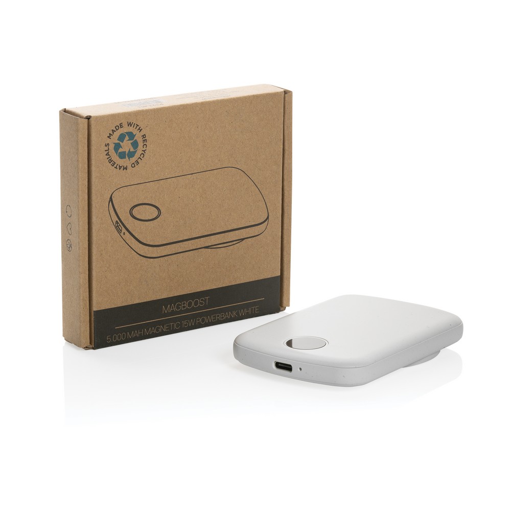 Power Bank MagBoost 5000 mAh z ładowaniem magnetycznym 15W - Power banki z nadrukiem logo | VEBI - zdjęcie 10