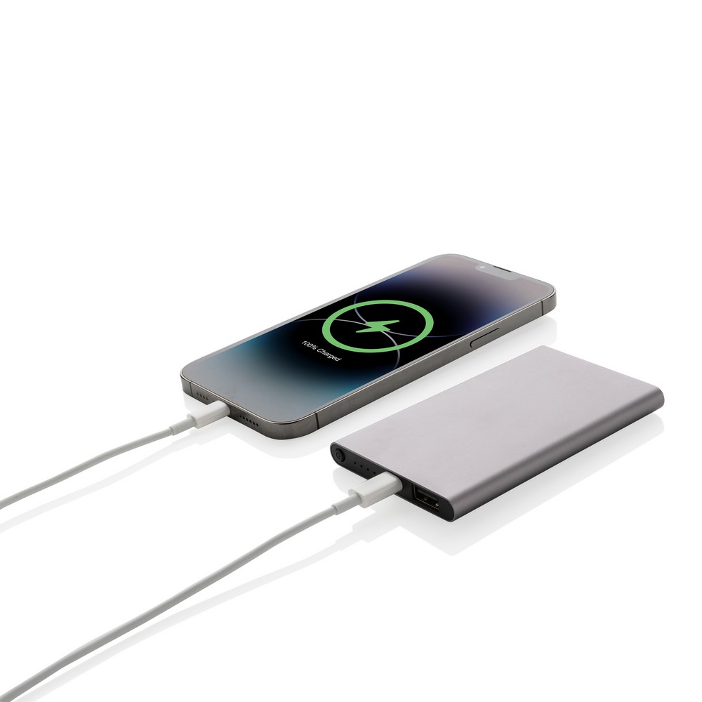 Power bank eko 4000 mAh z recyklingu - aluminium - Power banki z nadrukiem logo | VEBI - zdjęcie 41