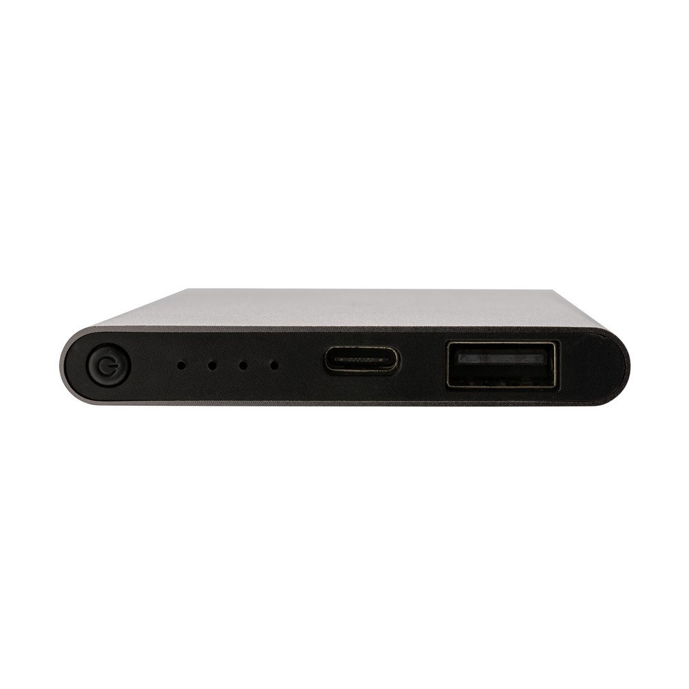 Power bank eko 4000 mAh z recyklingu - aluminium - Power banki z nadrukiem logo | VEBI - zdjęcie 45