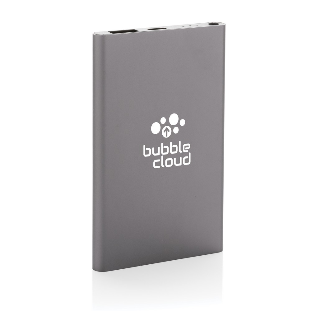 Power bank eko 4000 mAh z recyklingu - aluminium - Power banki z nadrukiem logo | VEBI - zdjęcie 46