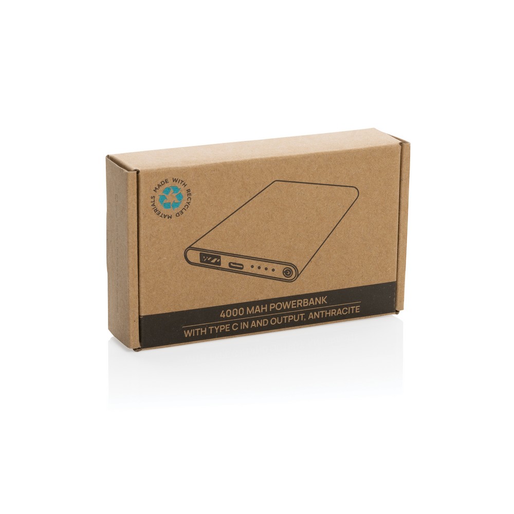 Power bank eko 4000 mAh z recyklingu - aluminium - Power banki z nadrukiem logo | VEBI - zdjęcie 50
