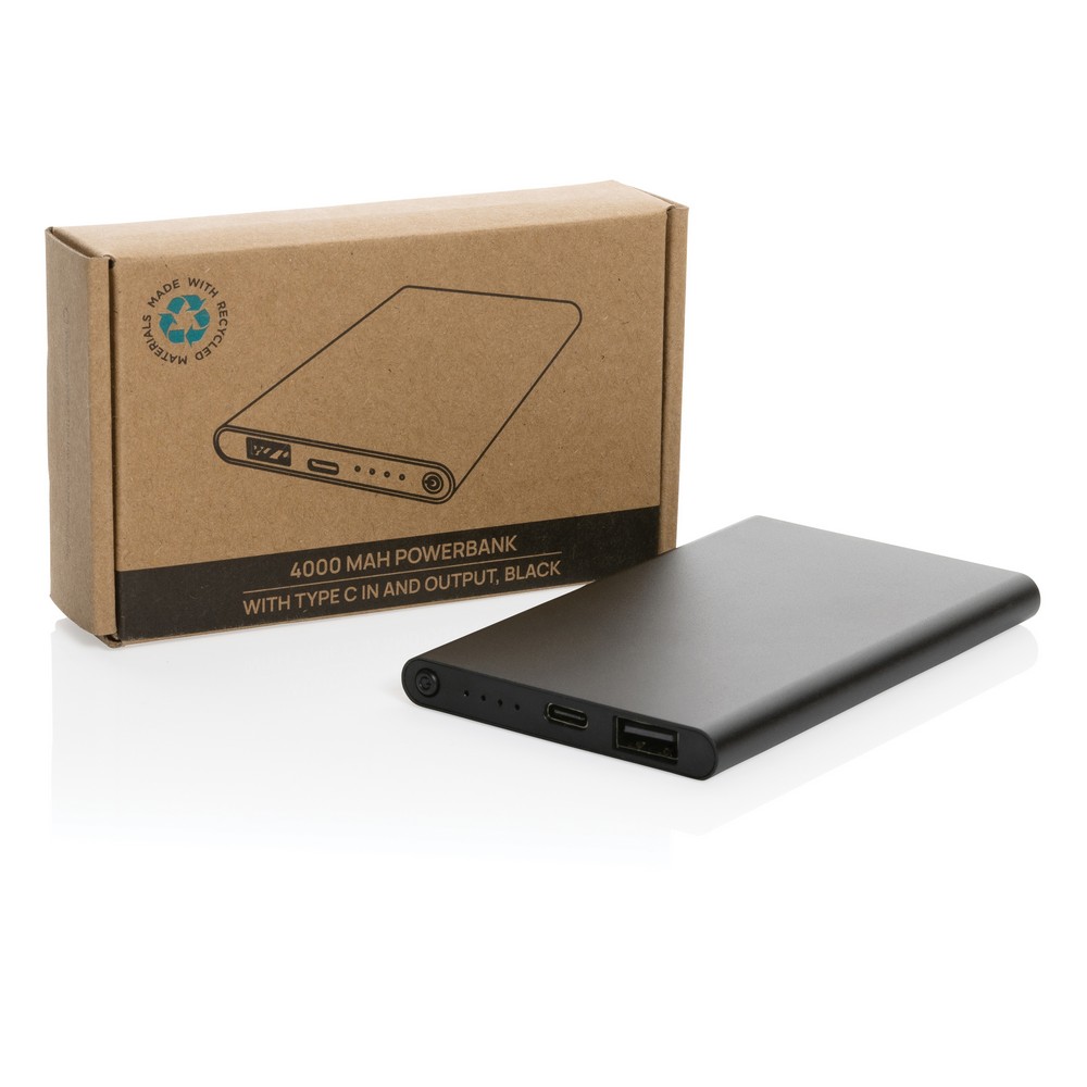 Power bank eko 4000 mAh z recyklingu - aluminium - Power banki z nadrukiem logo | VEBI - zdjęcie 10