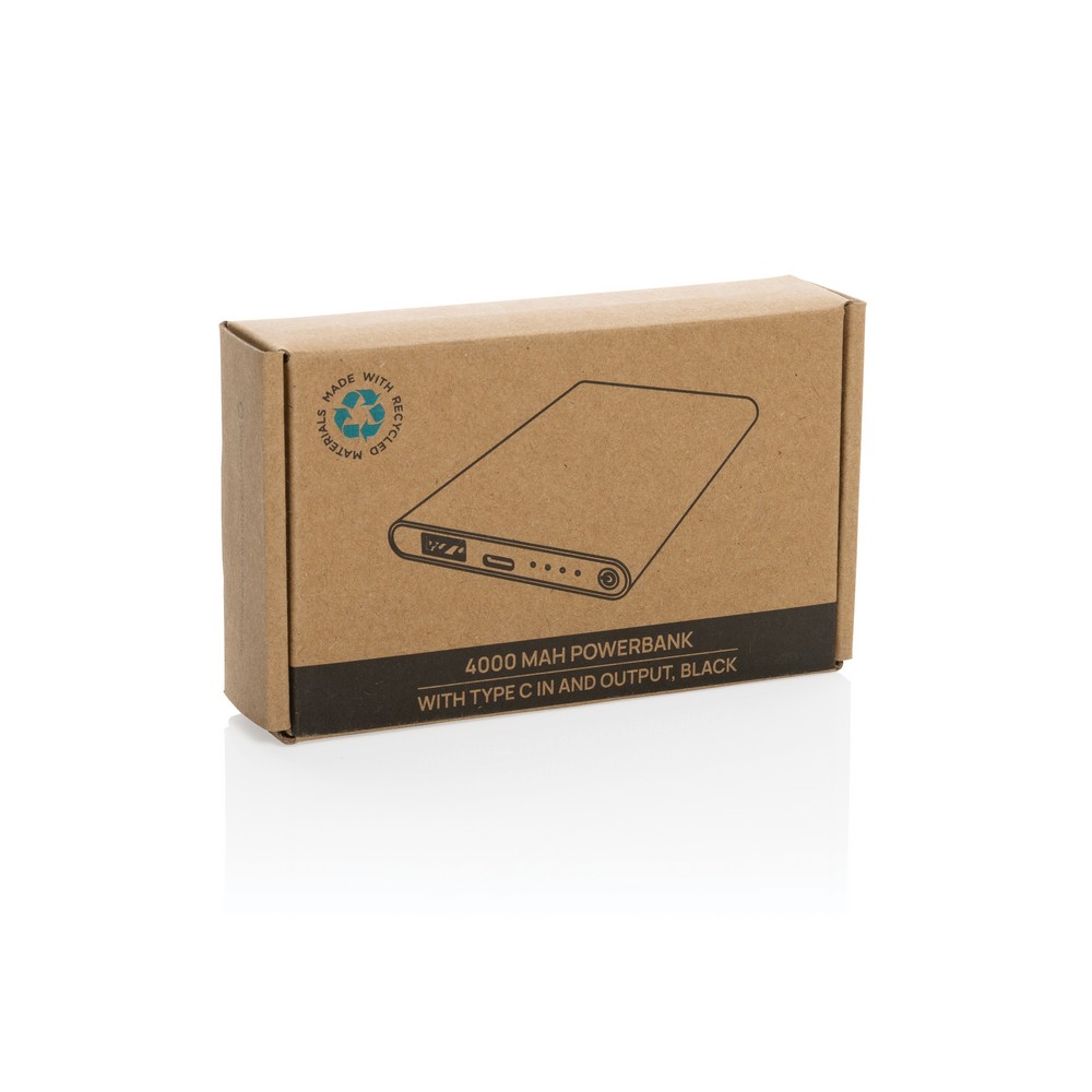 Power bank eko 4000 mAh z recyklingu - aluminium - Power banki z nadrukiem logo | VEBI - zdjęcie 11