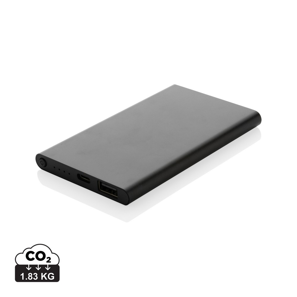 Power bank eko 4000 mAh z recyklingu - aluminium - Power banki z nadrukiem logo | VEBI - zdjęcie 12
