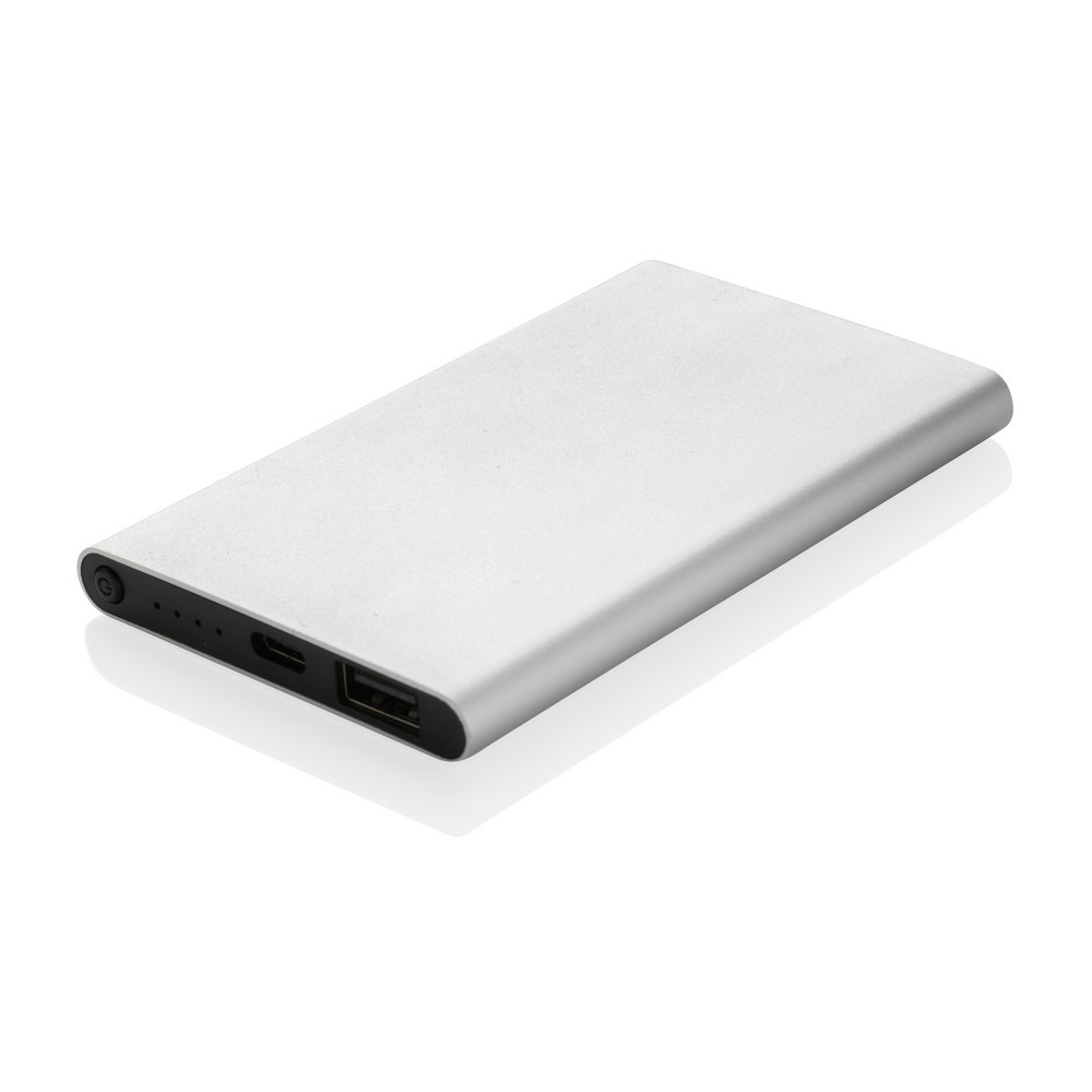 Power bank eko 4000 mAh z recyklingu - aluminium - Power banki z nadrukiem logo | VEBI - zdjęcie 27