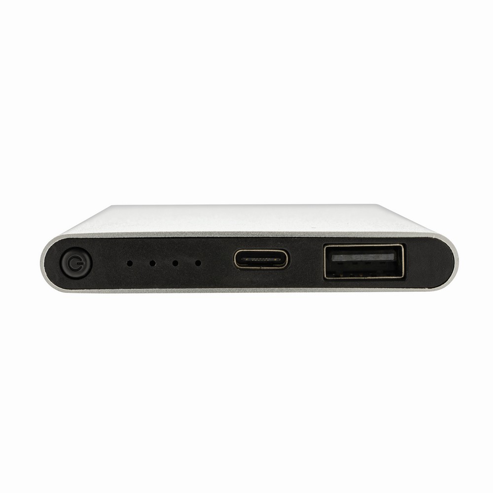 Power bank eko 4000 mAh z recyklingu - aluminium - Power banki z nadrukiem logo | VEBI - zdjęcie 32