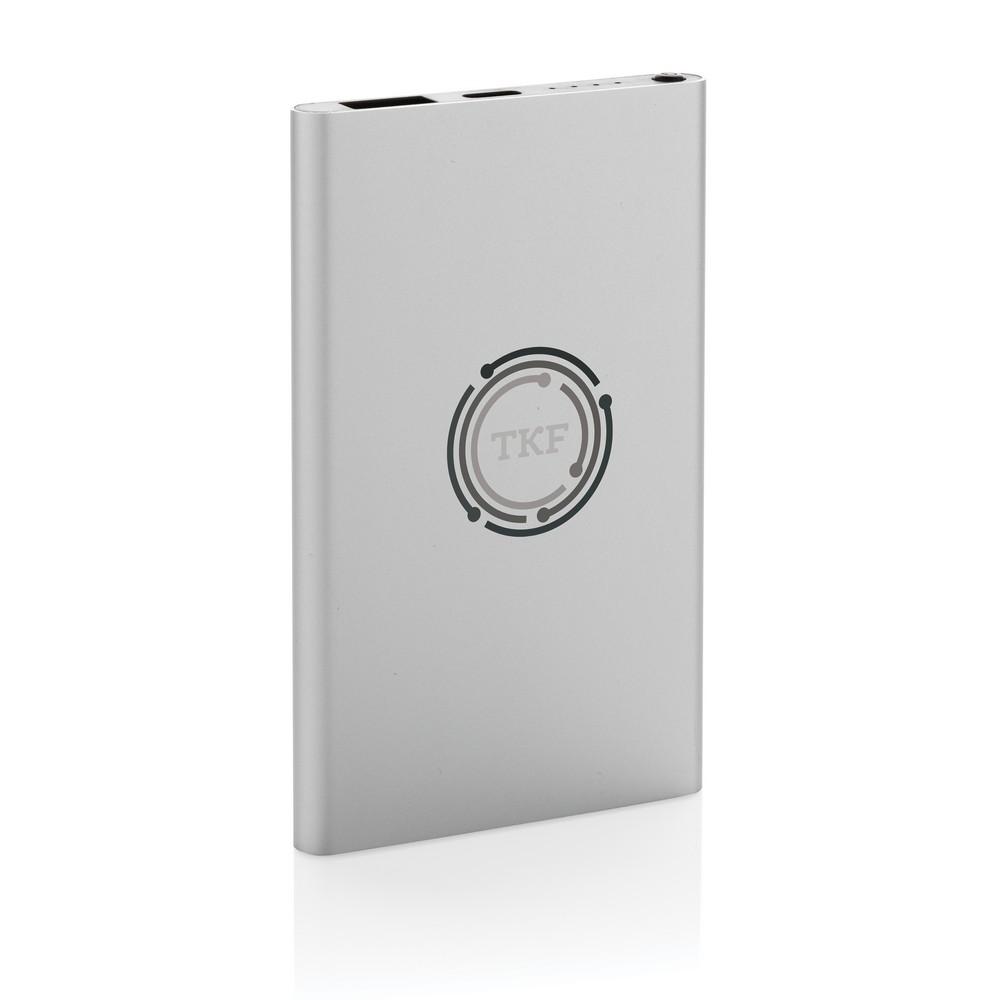 Power bank eko 4000 mAh z recyklingu - aluminium - Power banki z nadrukiem logo | VEBI - zdjęcie 33