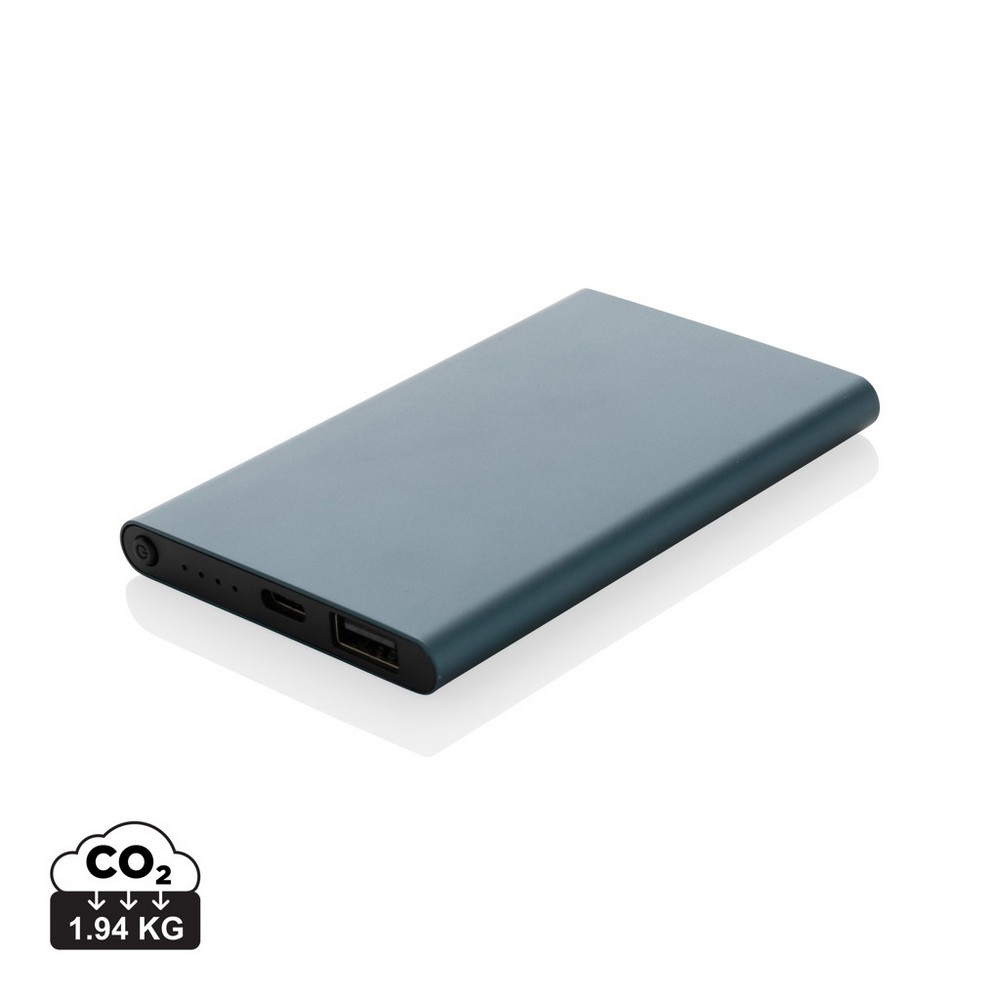 Power bank eko 4000 mAh z recyklingu - aluminium - Power banki z nadrukiem logo | VEBI - zdjęcie 14