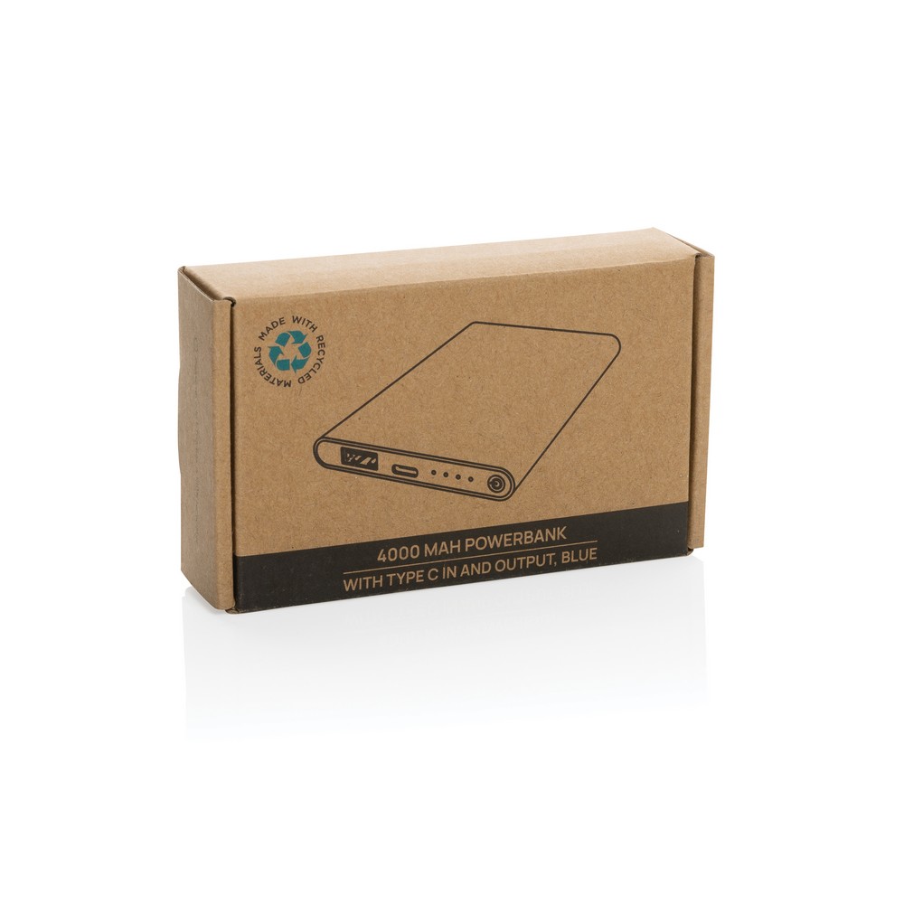 Power bank eko 4000 mAh z recyklingu - aluminium - Power banki z nadrukiem logo | VEBI - zdjęcie 24