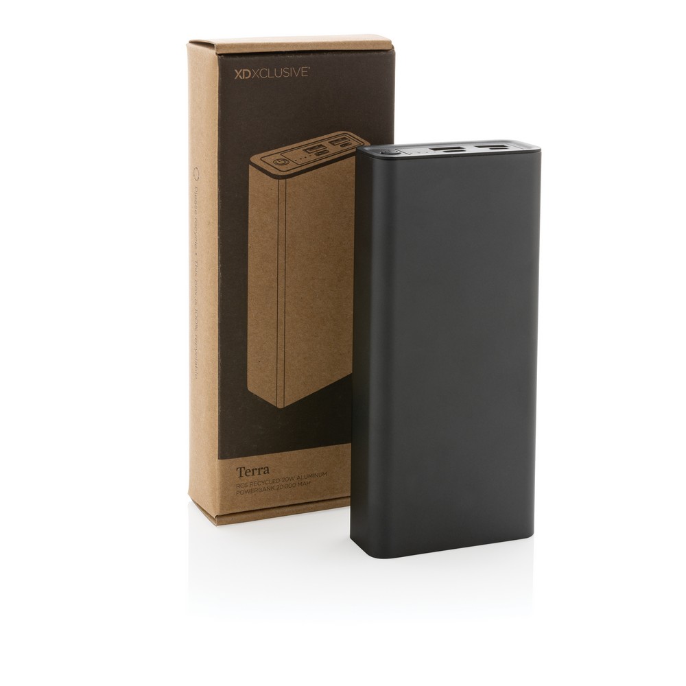 Power Bank Terra 20000 mAh - Ekologiczny z Aluminium z Recyklingu - Power banki z nadrukiem logo | VEBI - zdjęcie 10