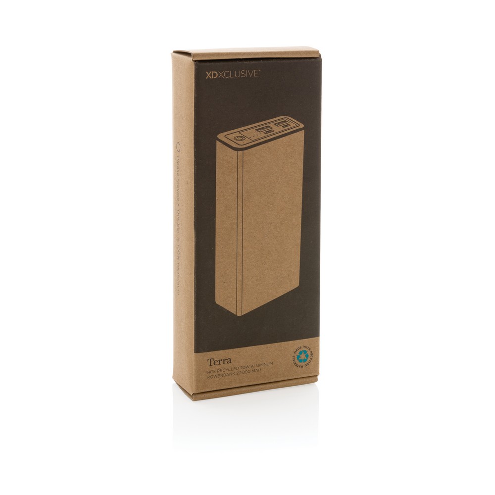 Power Bank Terra 20000 mAh - Ekologiczny z Aluminium z Recyklingu - Power banki z nadrukiem logo | VEBI - zdjęcie 11