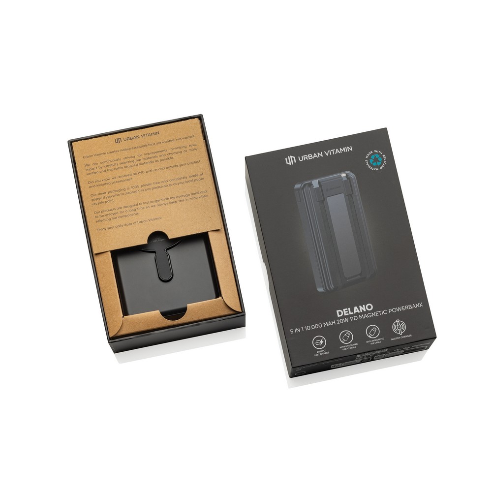 Power bank 10000 mAh z ładowaniem bezprzewodowym Delano - Power banki z nadrukiem logo | VEBI - zdjęcie 18